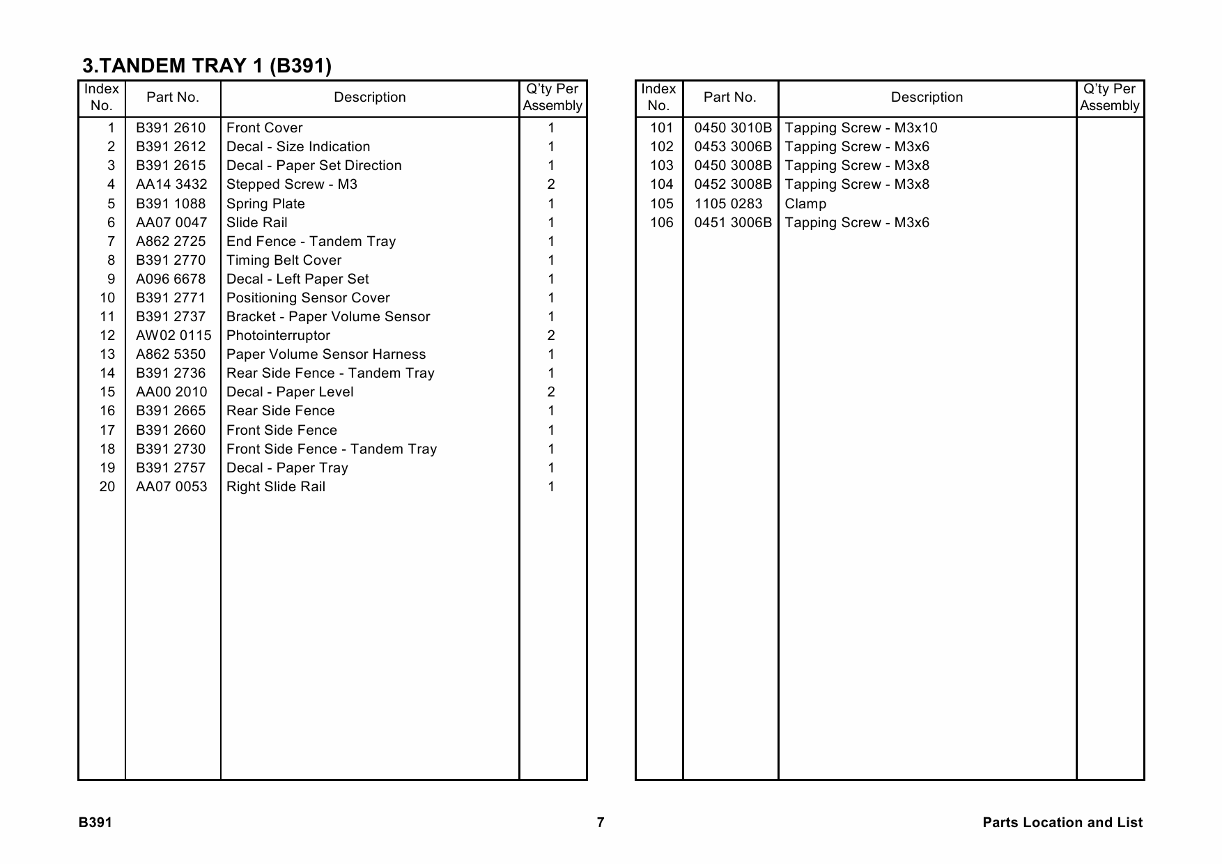 RICOH Options B391 LARGE-CAPACITY-TRAY Parts Catalog PDF download-4